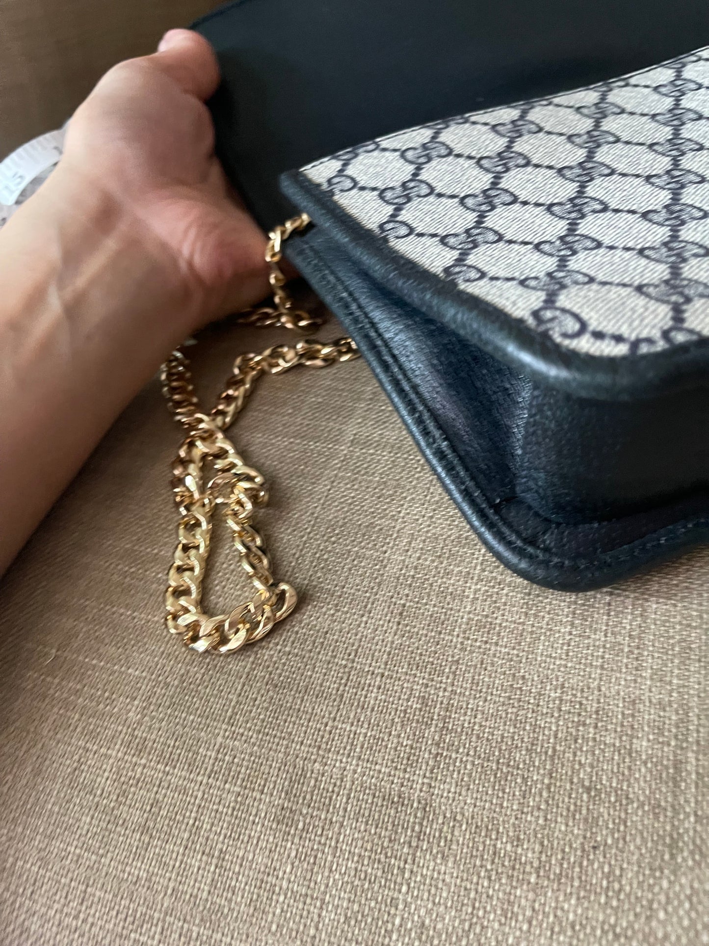 Authentic vintage Gucci web sherry line clutch crossbody bag