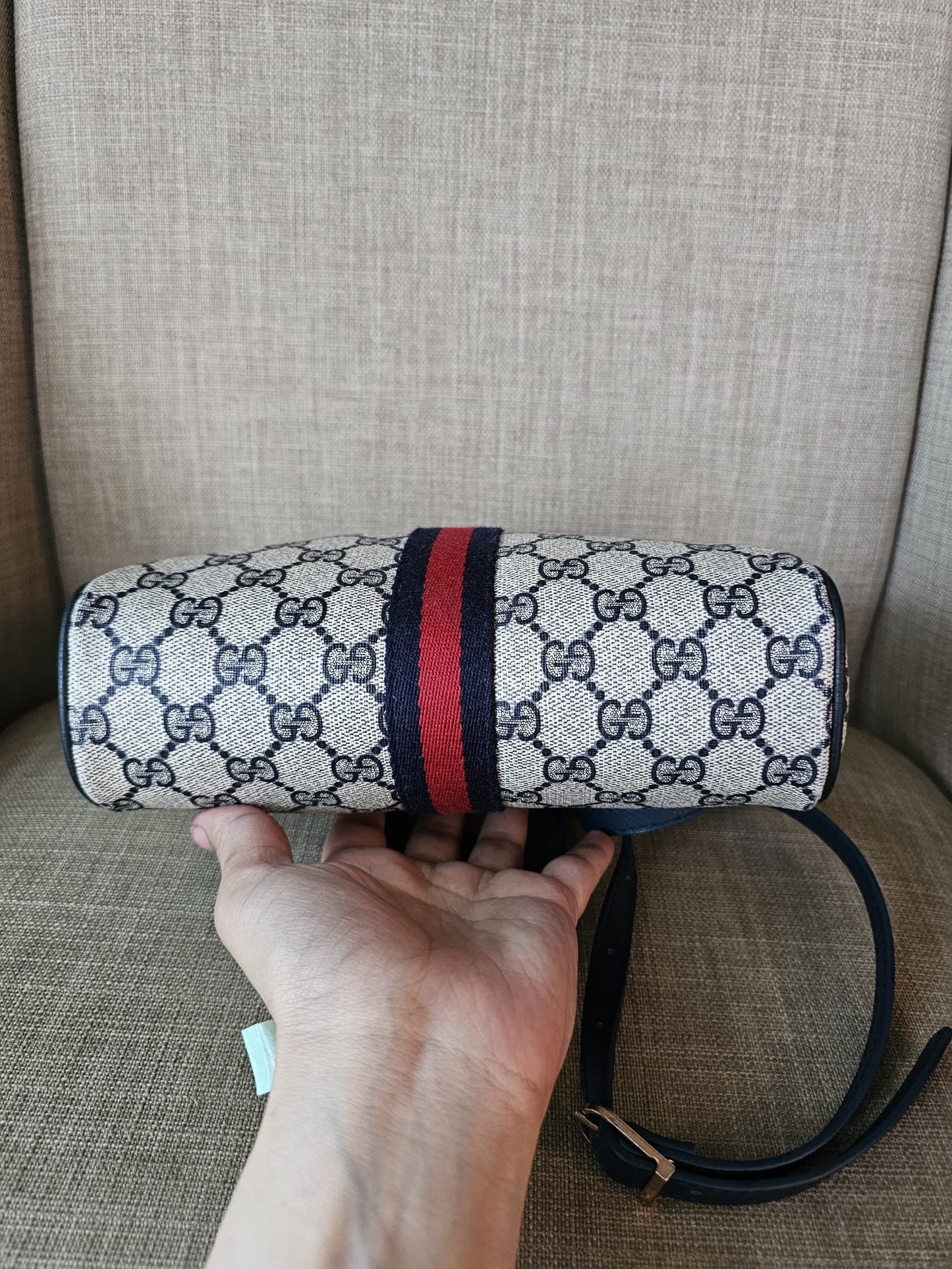 Authentic Gucci vintage web sherry line crossbody bag