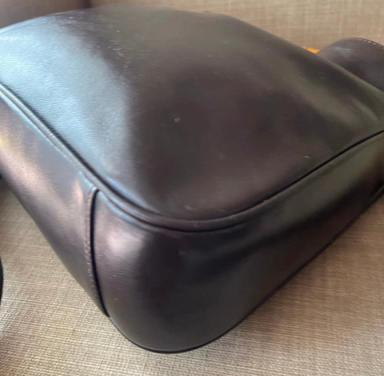 Authentic Gucci bamboo leather shoulder bag