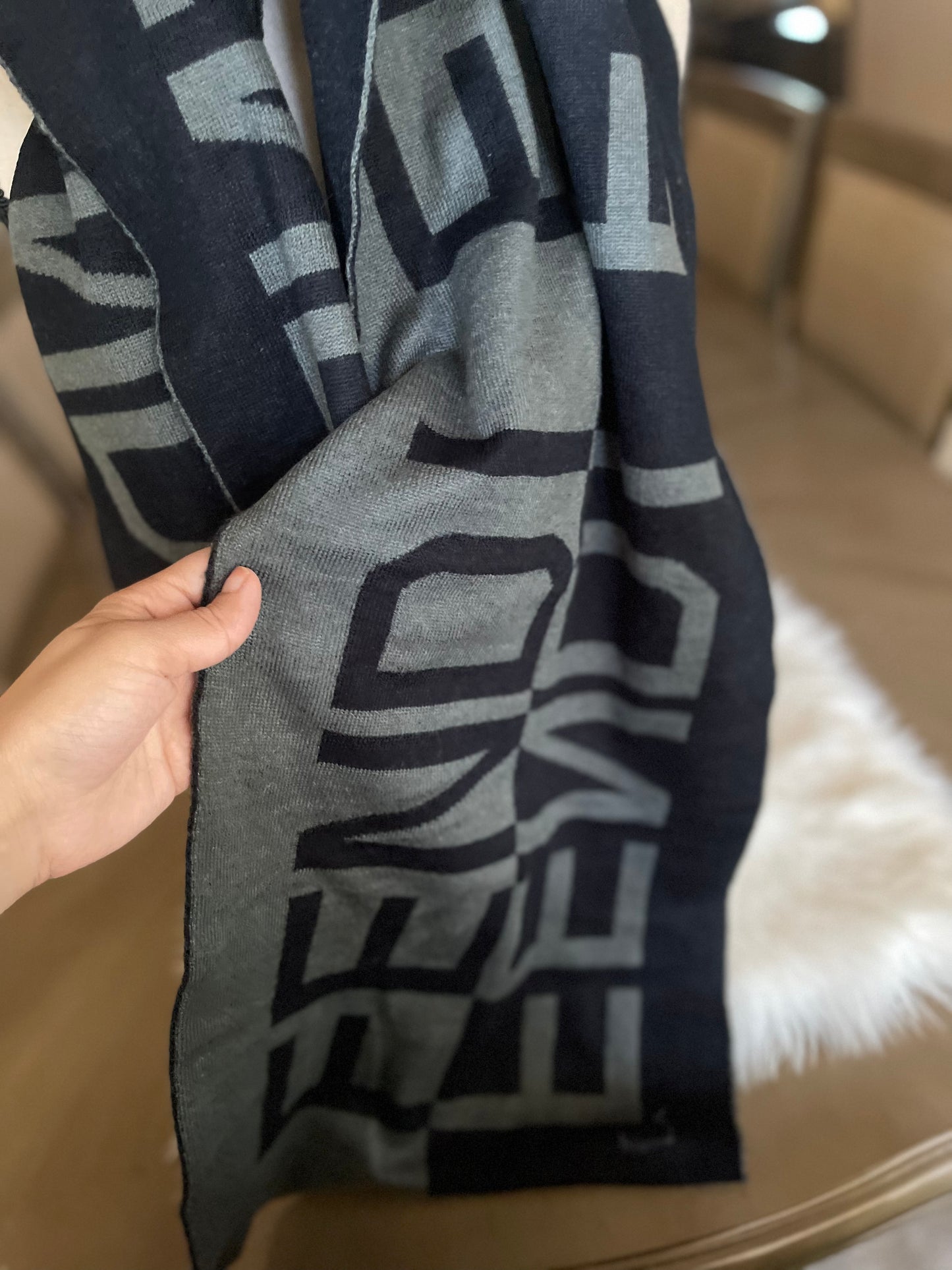 Authentic fendi vintage wool large scarf