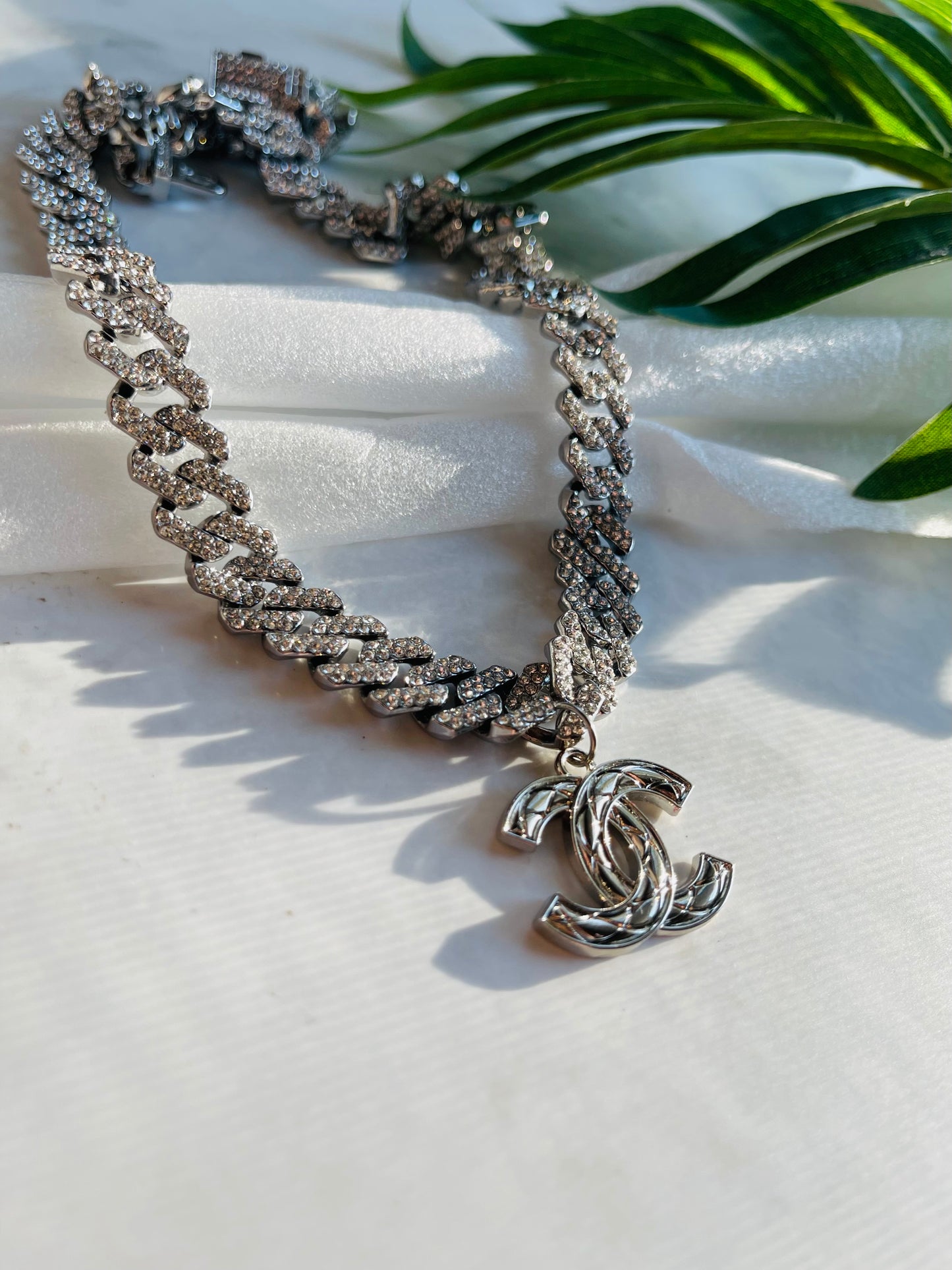 Upcycled Chanel charm necklace