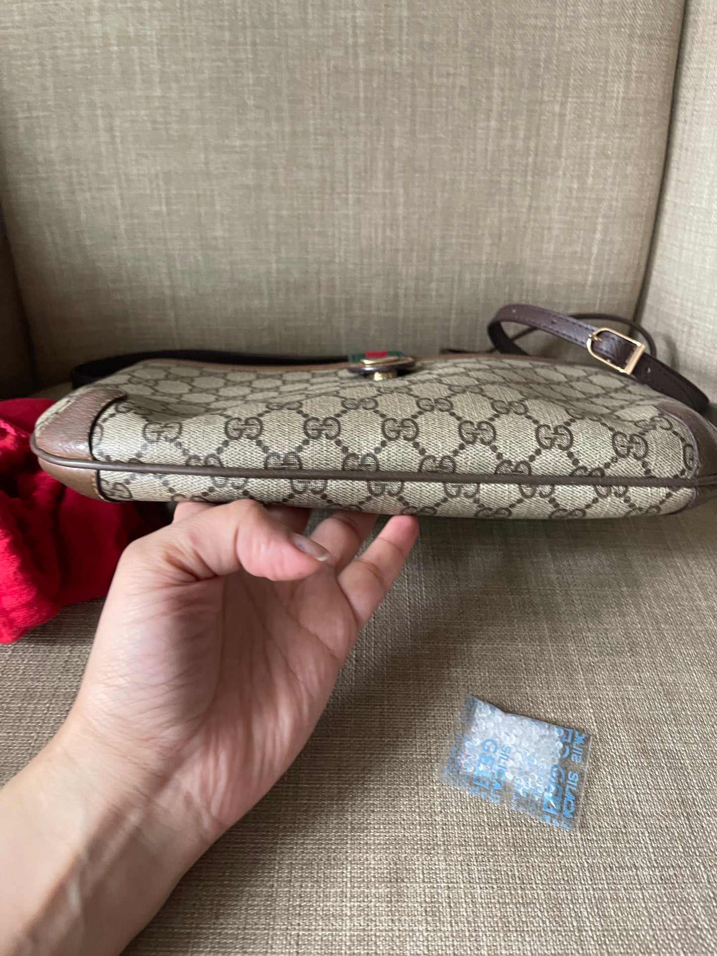 Authentic Gucci vintage web sherry line clutch crossbody bag