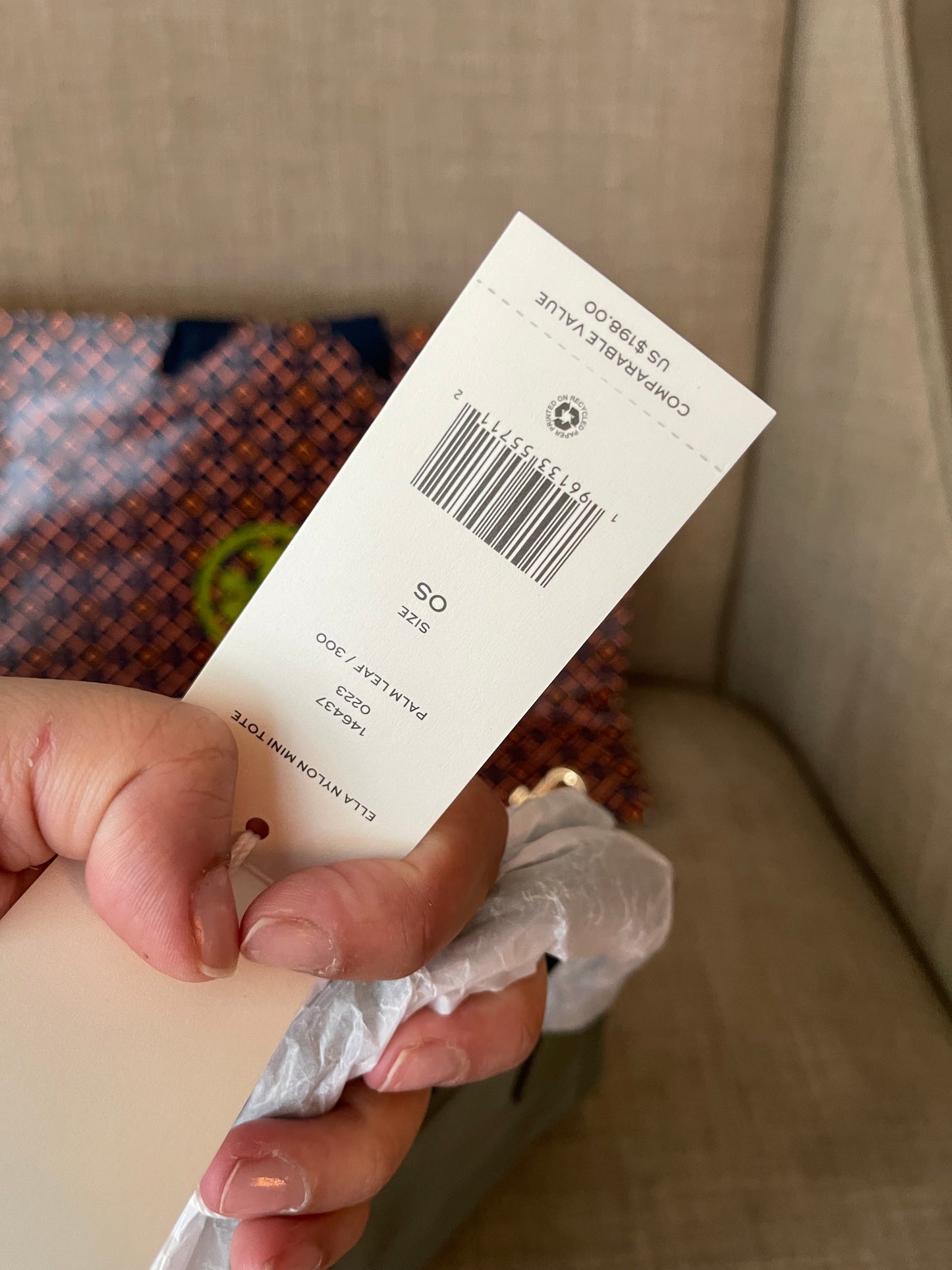 Authentic Tory Burch nylon mini tote