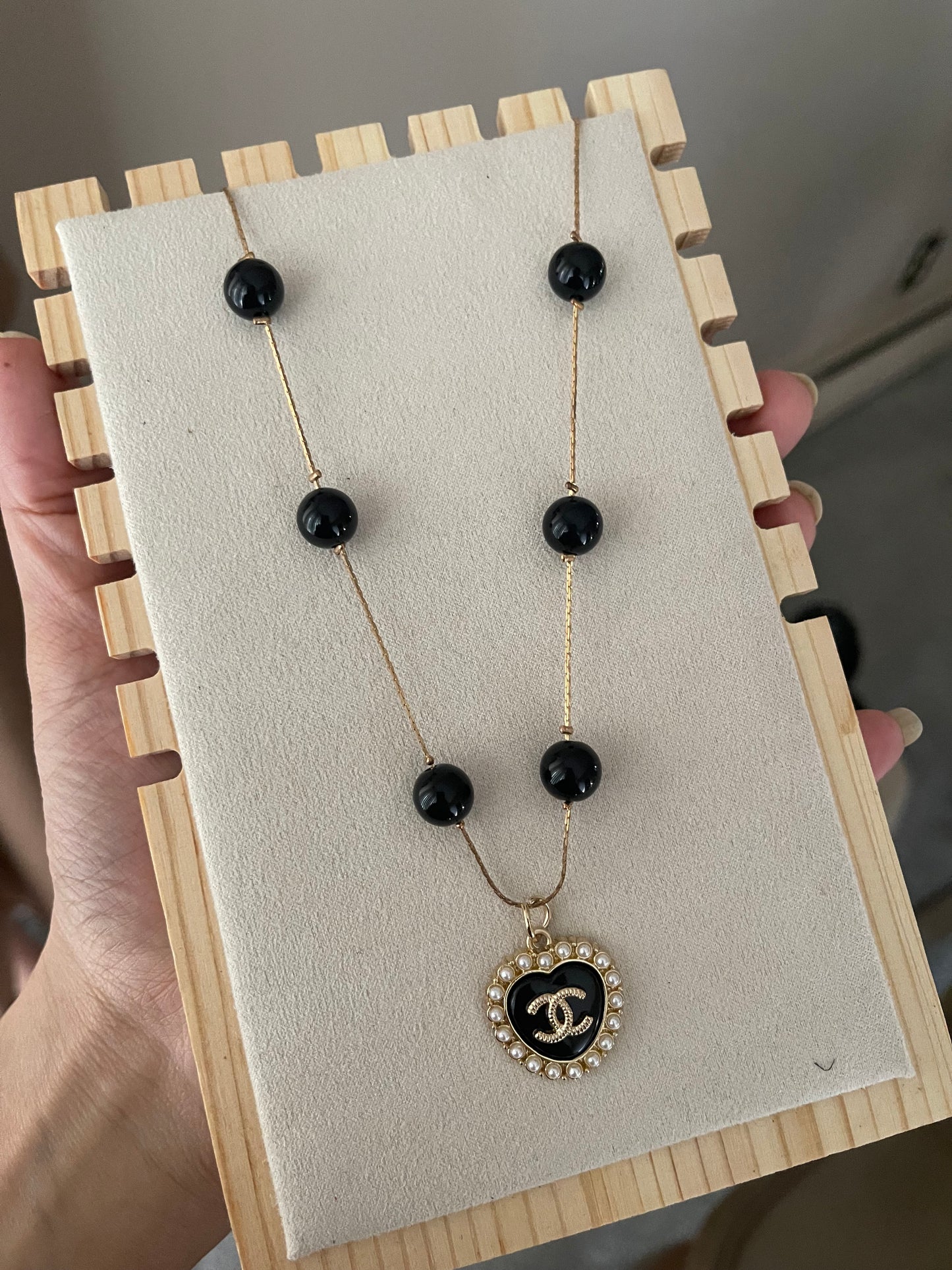 Upcycled Chanel charm necklace