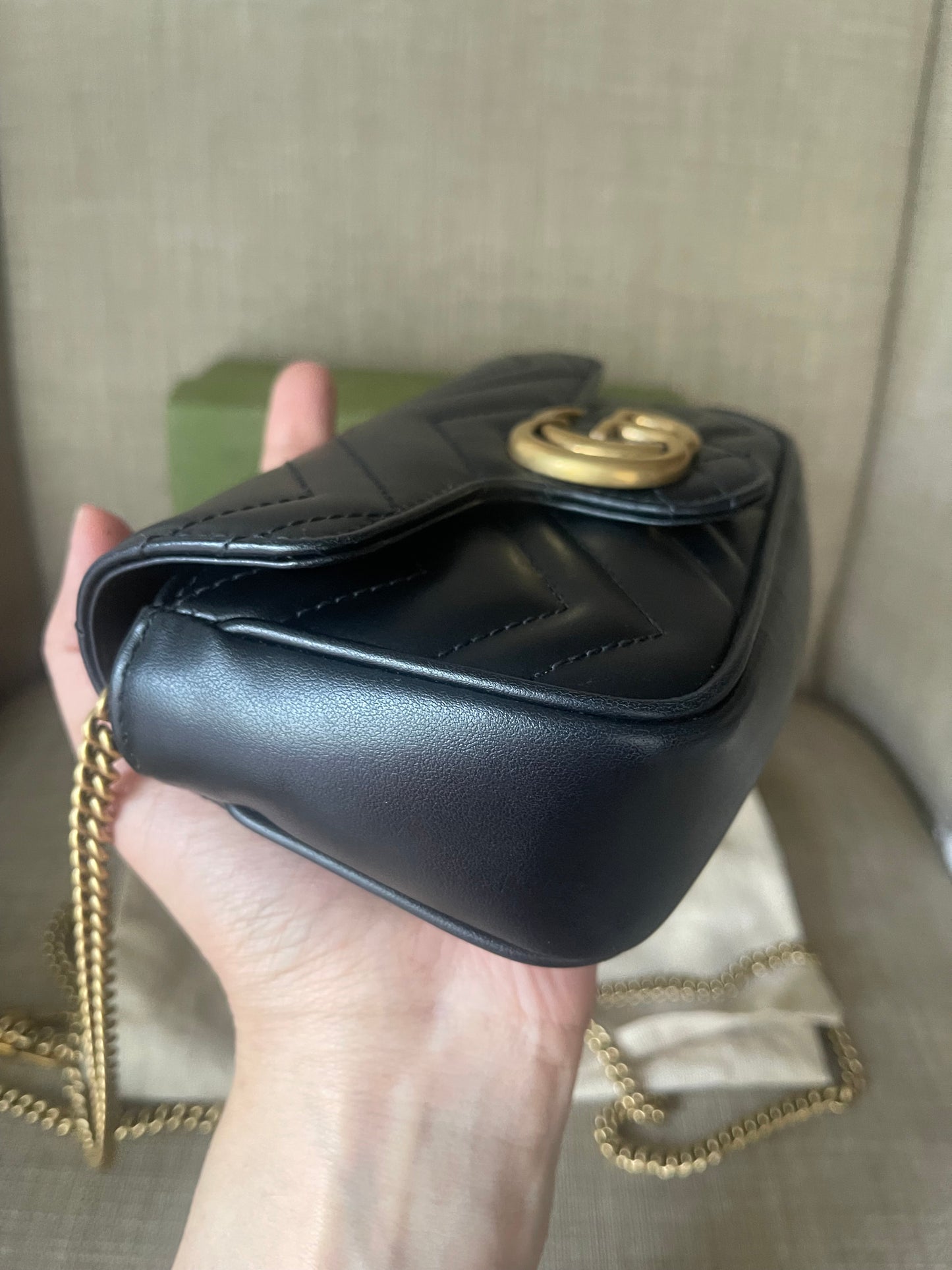 Authentic Gucci mini marmont bag black