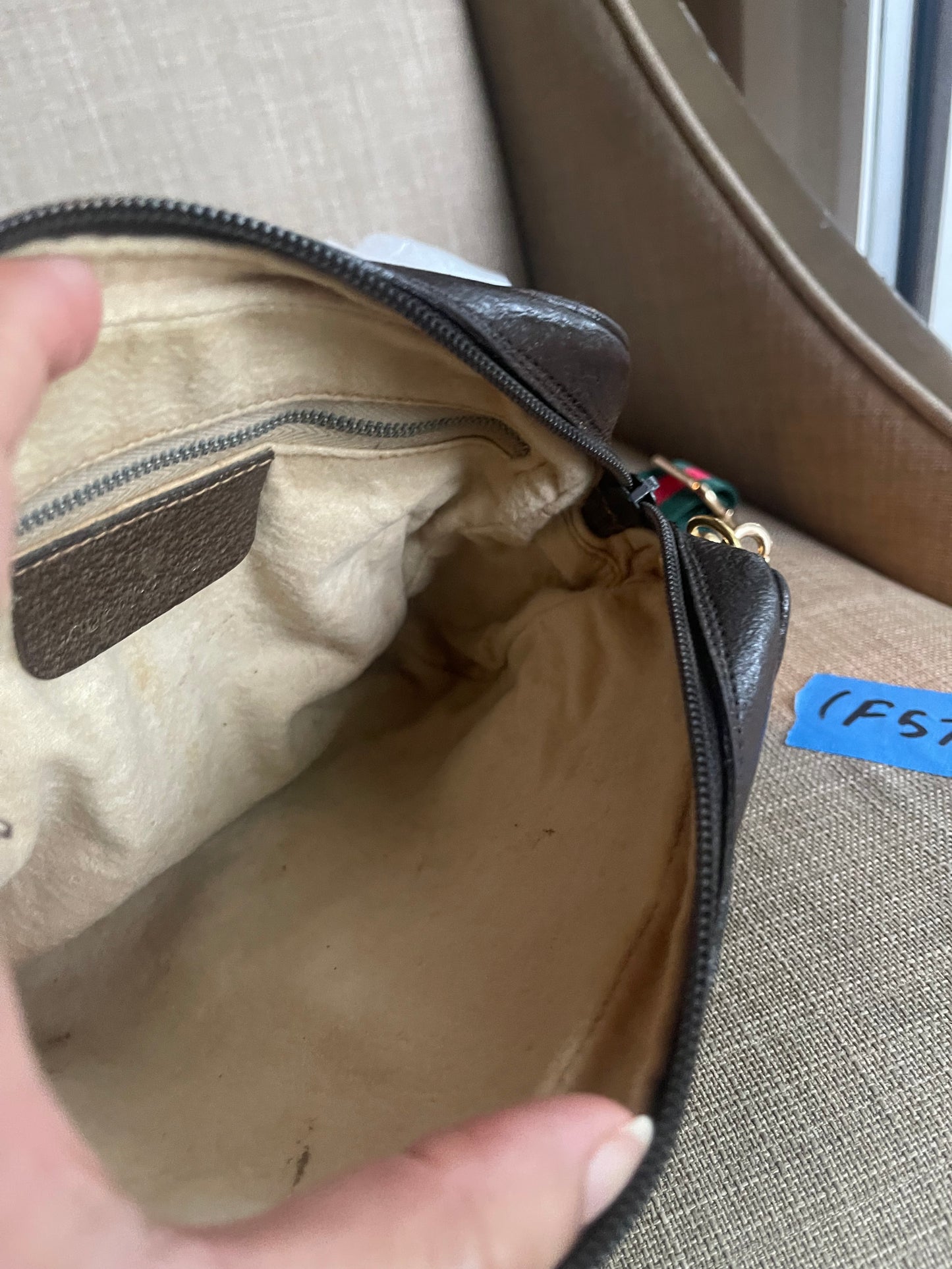 Authentic Gucci vintage web sherry line crossbody bag