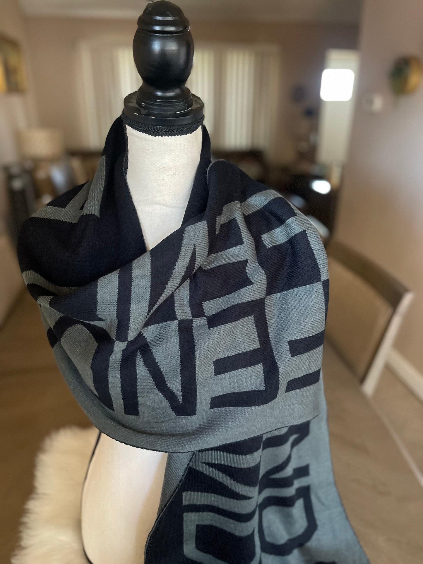 Authentic fendi vintage wool large scarf