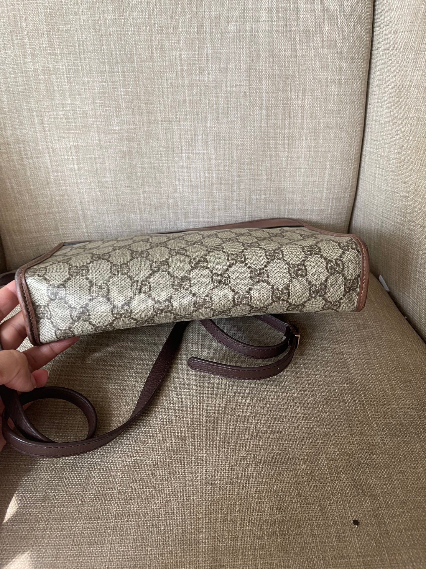 Authentic Gucci GG canvas clutch bag