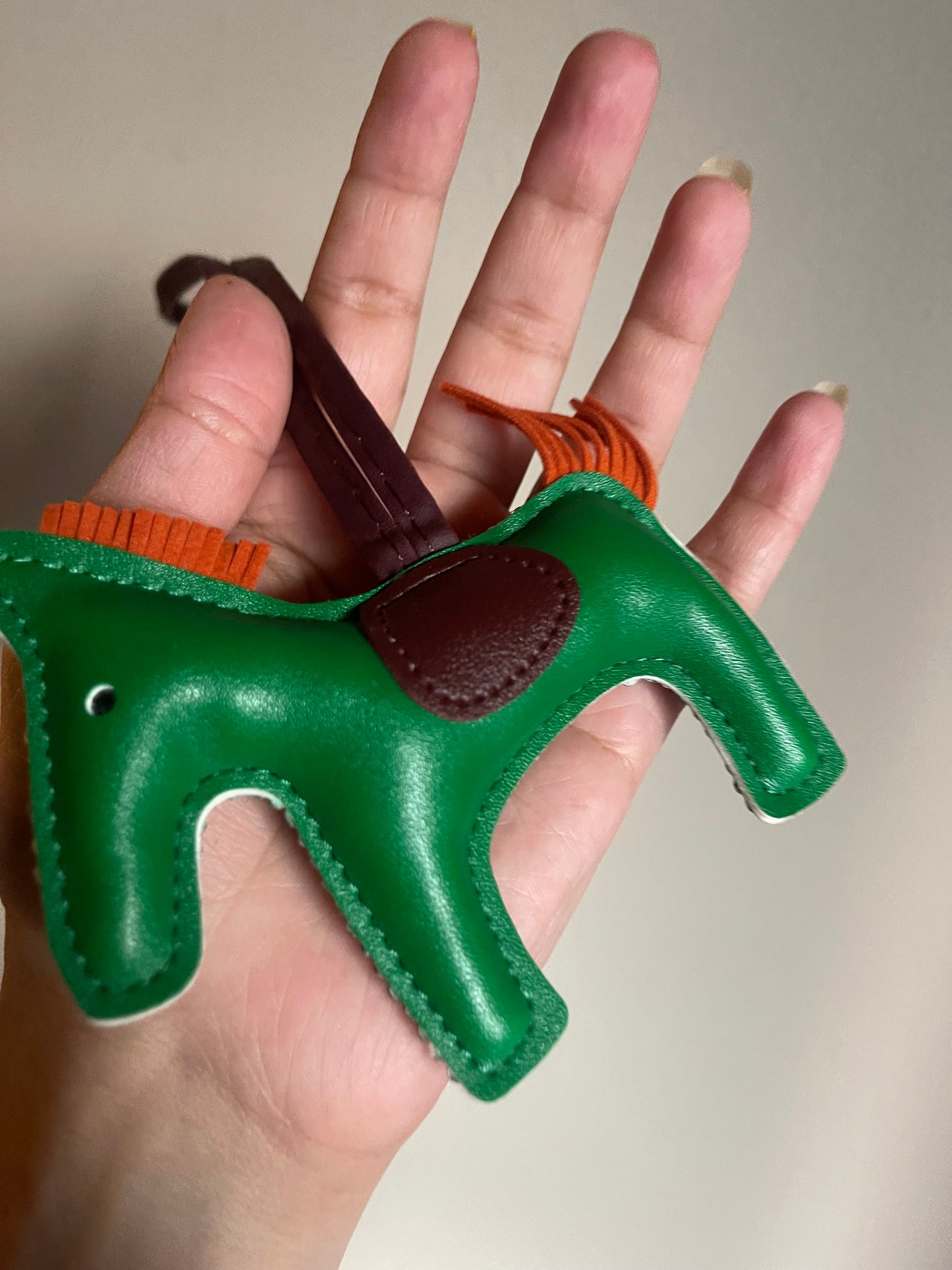 Bling horse bag charm green