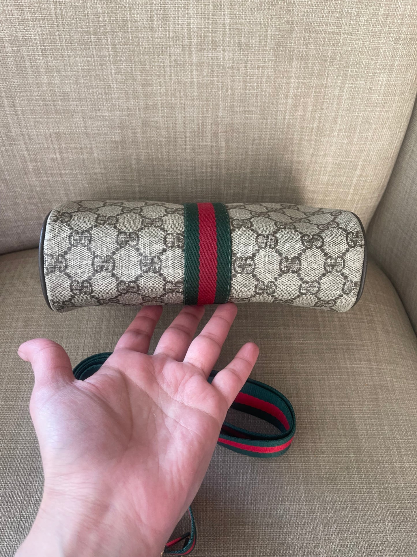 Authentic Gucci web sherry line clutch crossbody