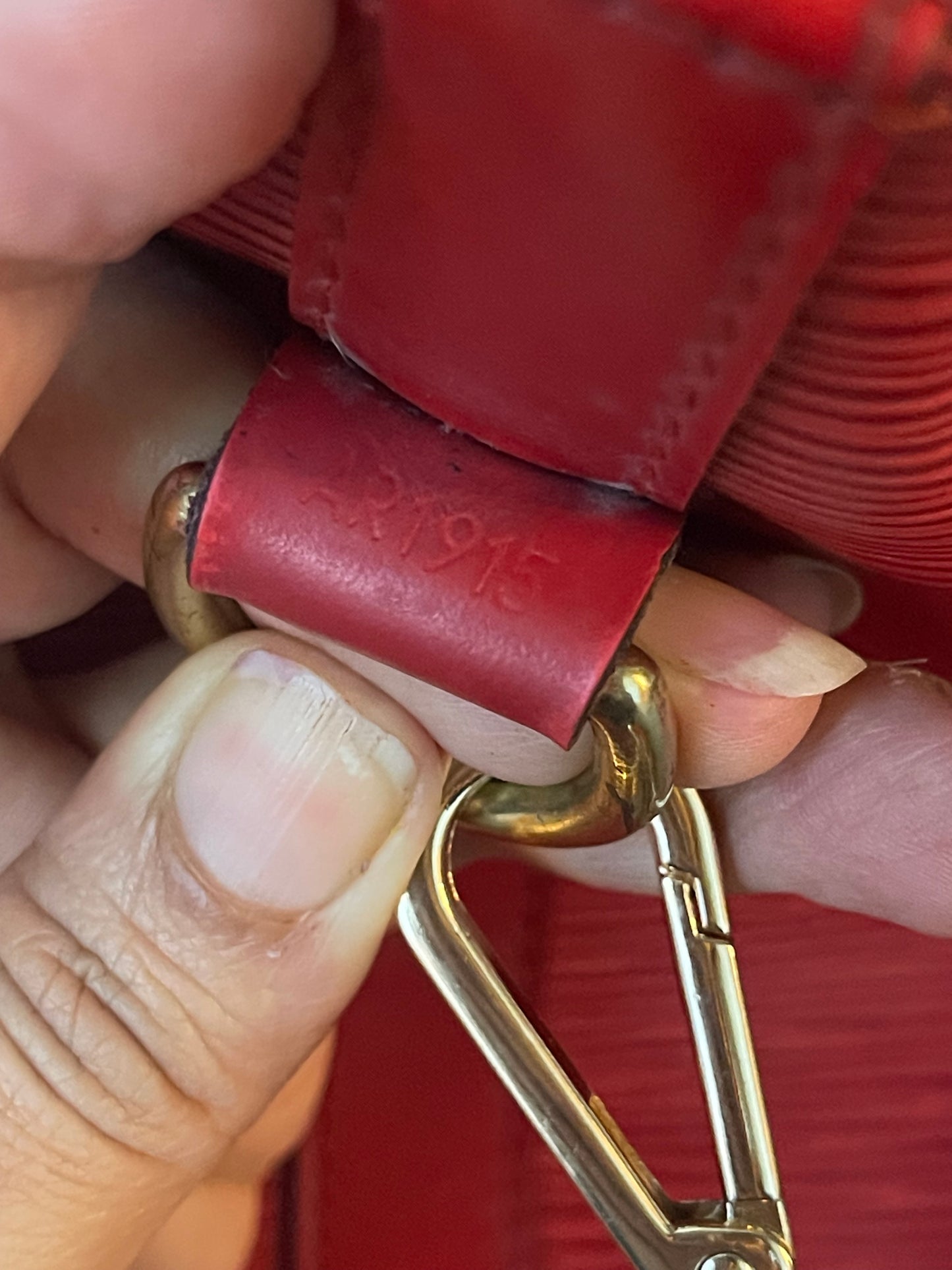 Authentic Louis Vuitton Epi noe shoulder bag red