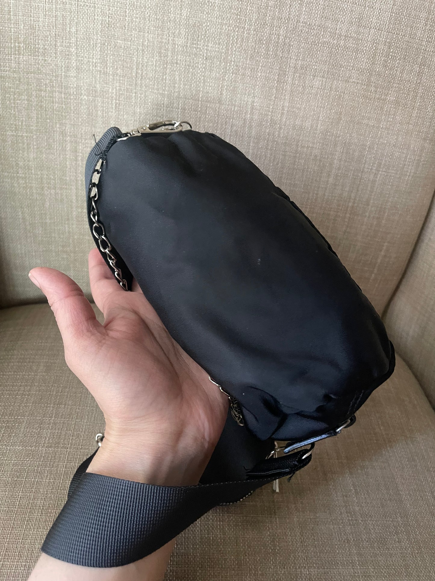 Authentic Prada accessory’s pouch turned into a crossbody