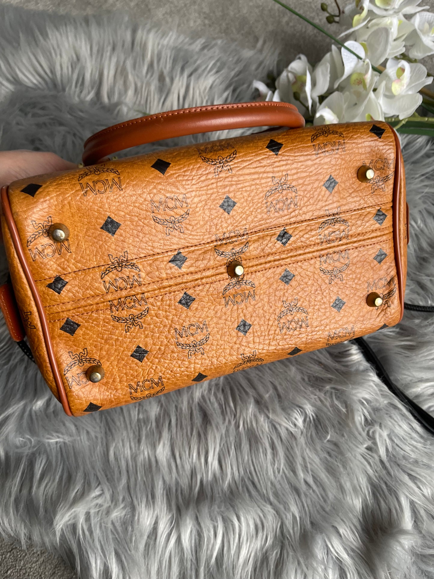 Authentic MCM vintage Congnac Boston bag