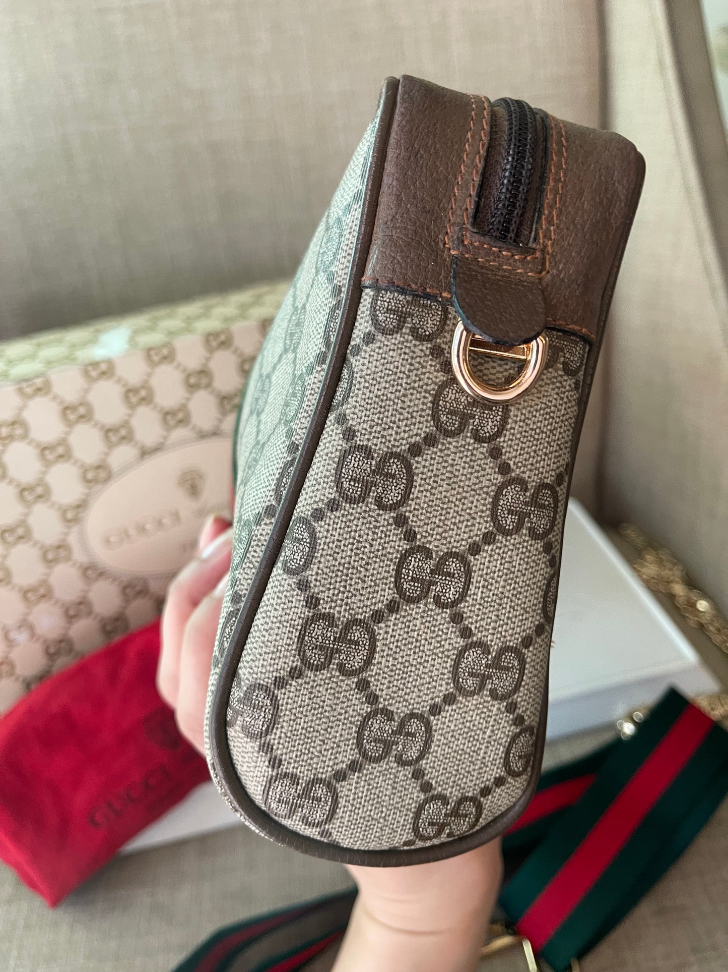 Authentic Gucci vintage web sherry line crossbody