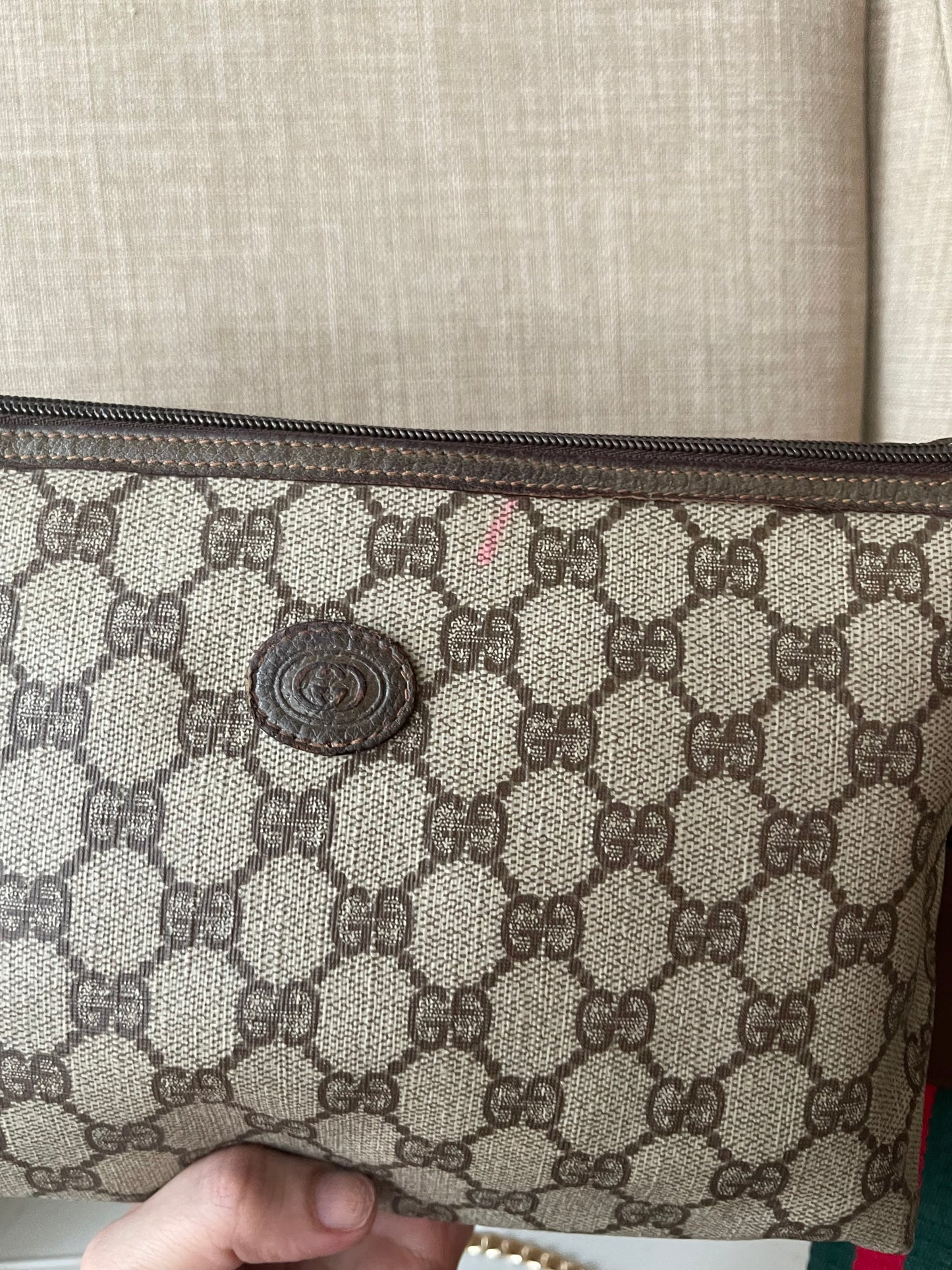 Authentic Gucci vintage crossbody bag brown PVC canvas