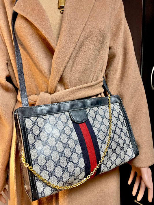 Authentic Gucci vintage web sherry line crossbody