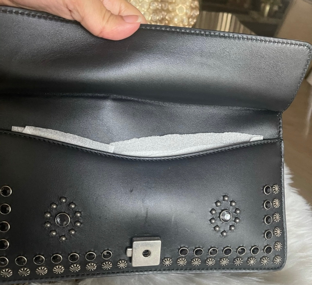 Authentic Gucci studded shoulder bag