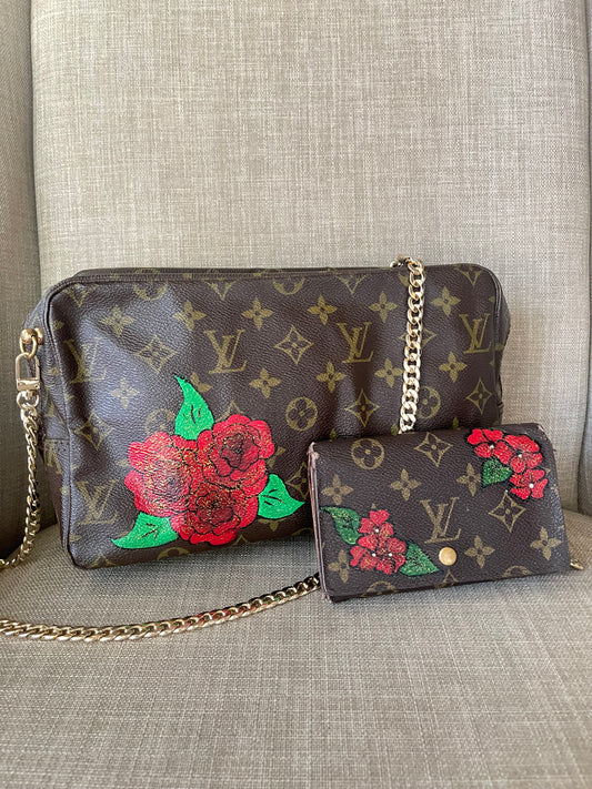 Authentic Louis Vuitton monogram clutch and wallet