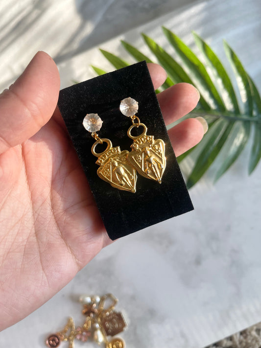 Upcycled Gucci charm earrings