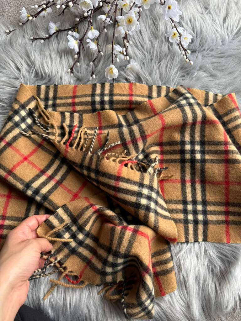 Authentic Burberry vintage nova check tan scarf