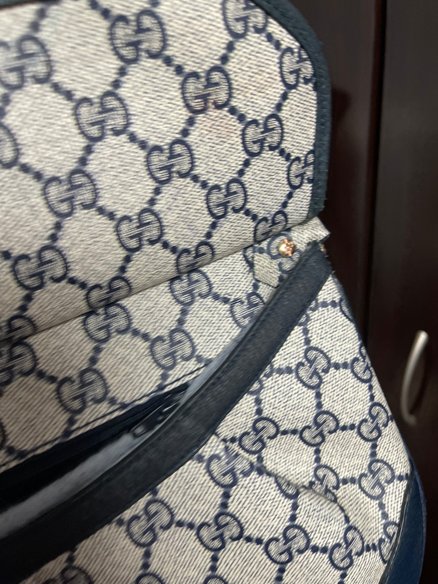 Authentic Gucci vintage GG canvas blue crossbody bag