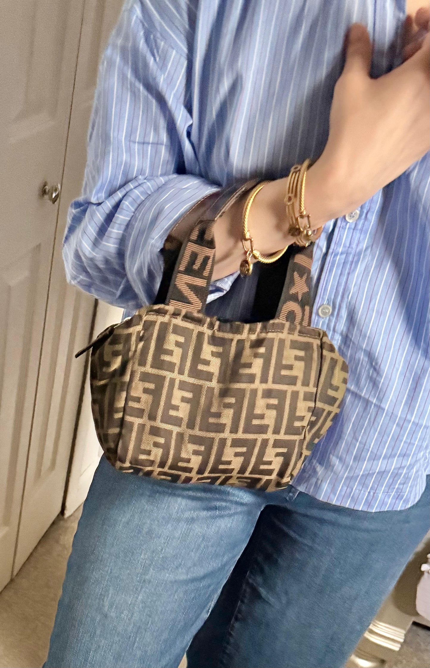 Authentic fendi vintage mini  satchel bag