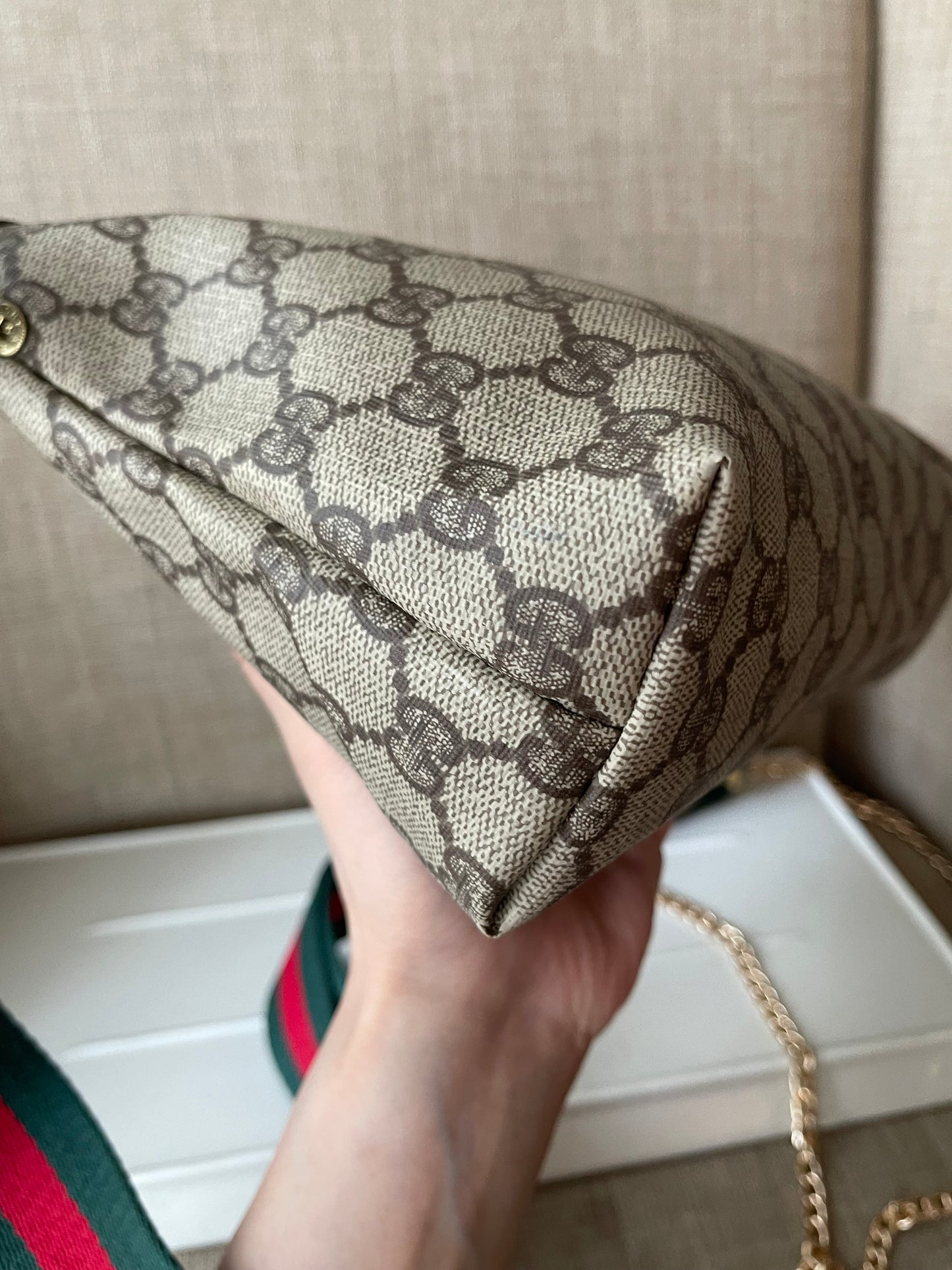 Authentic Gucci vintage crossbody bag brown PVC canvas