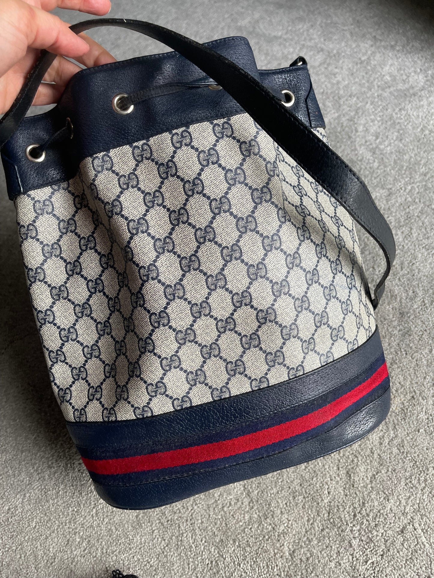 Authentic Gucci vintage web sherry line crossbody bag