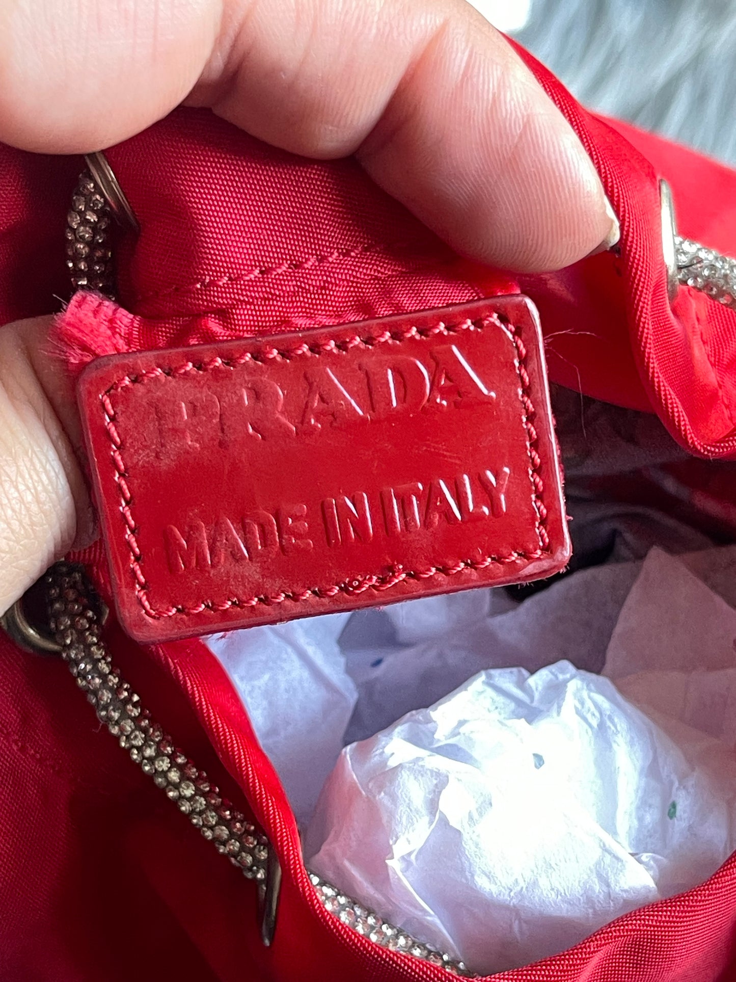 Authentic Prada nylon drawstring bag