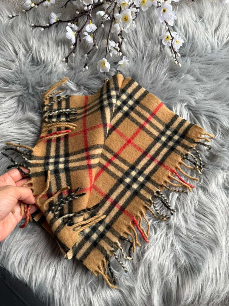Authentic Burberry vintage nova check tan scarf