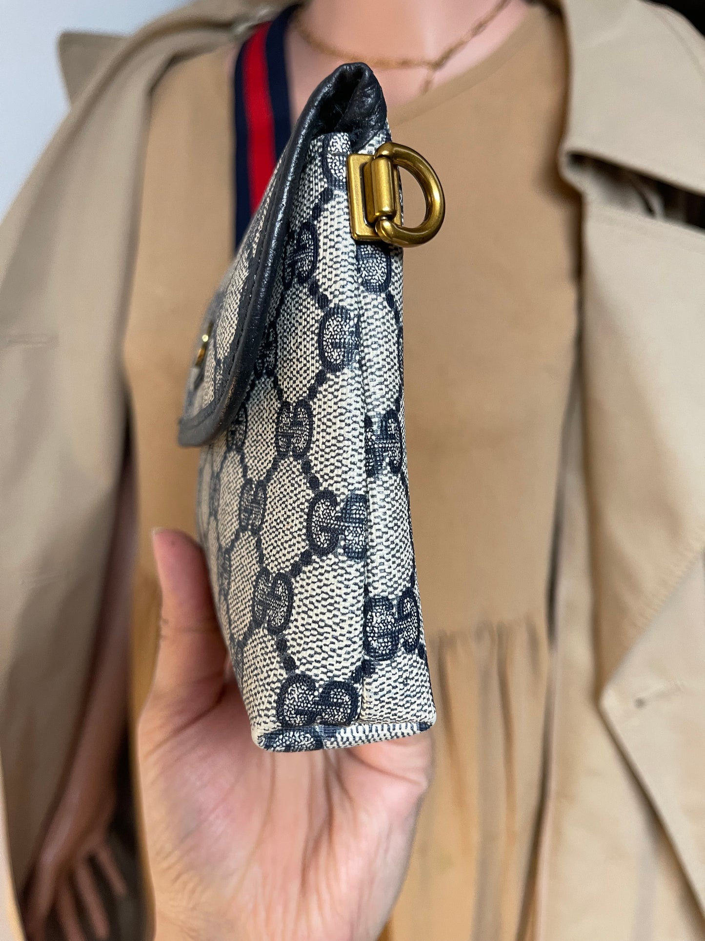 Authentic Gucci vintage web sherry line mini crossbody bag