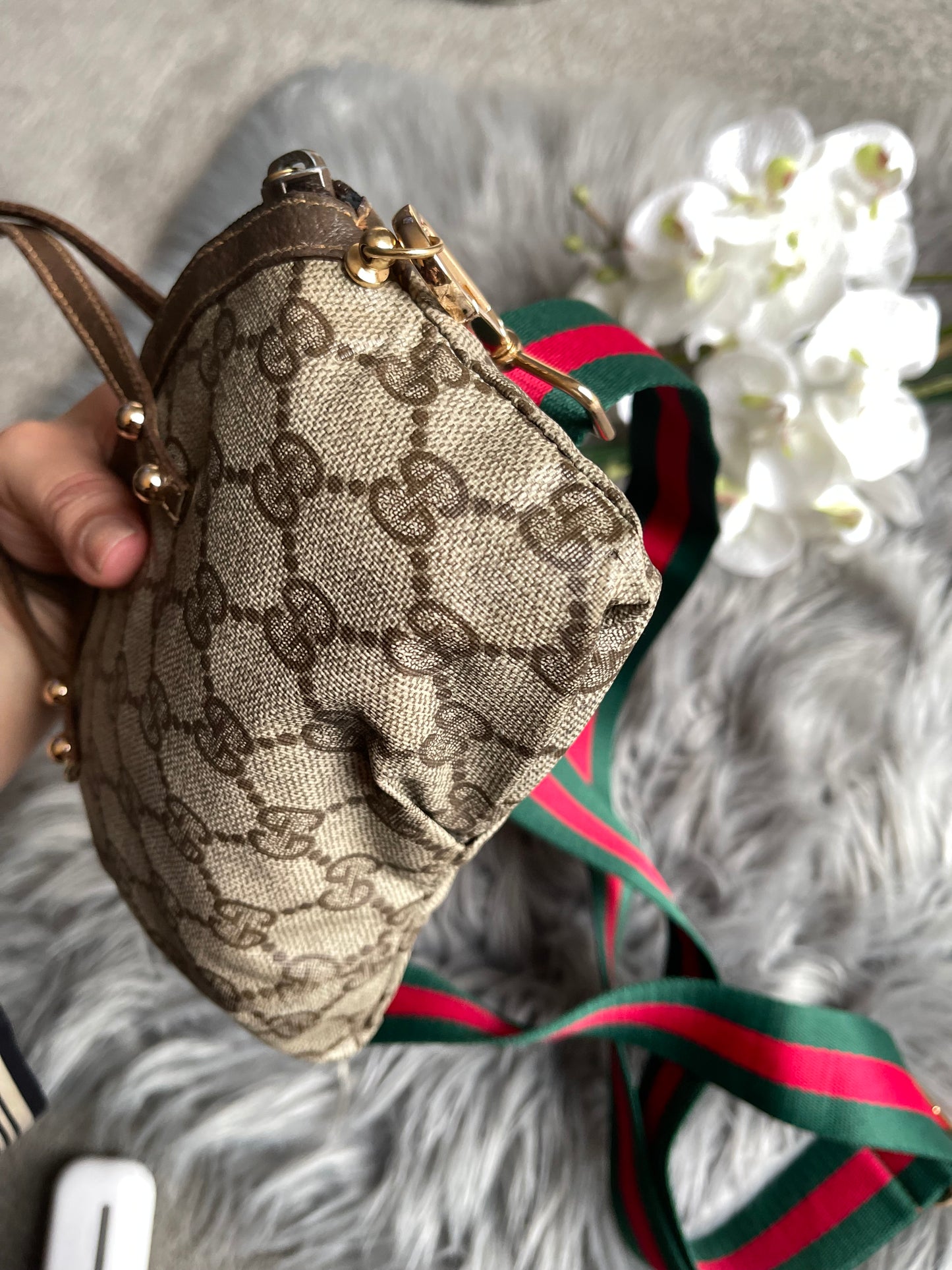 Authentic Gucci vintage GG canvas crossbody bag