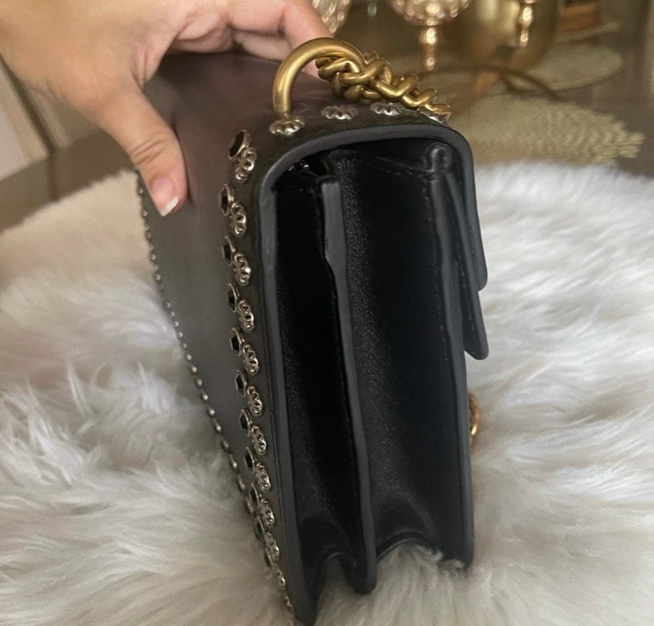 Authentic Gucci studded shoulder bag