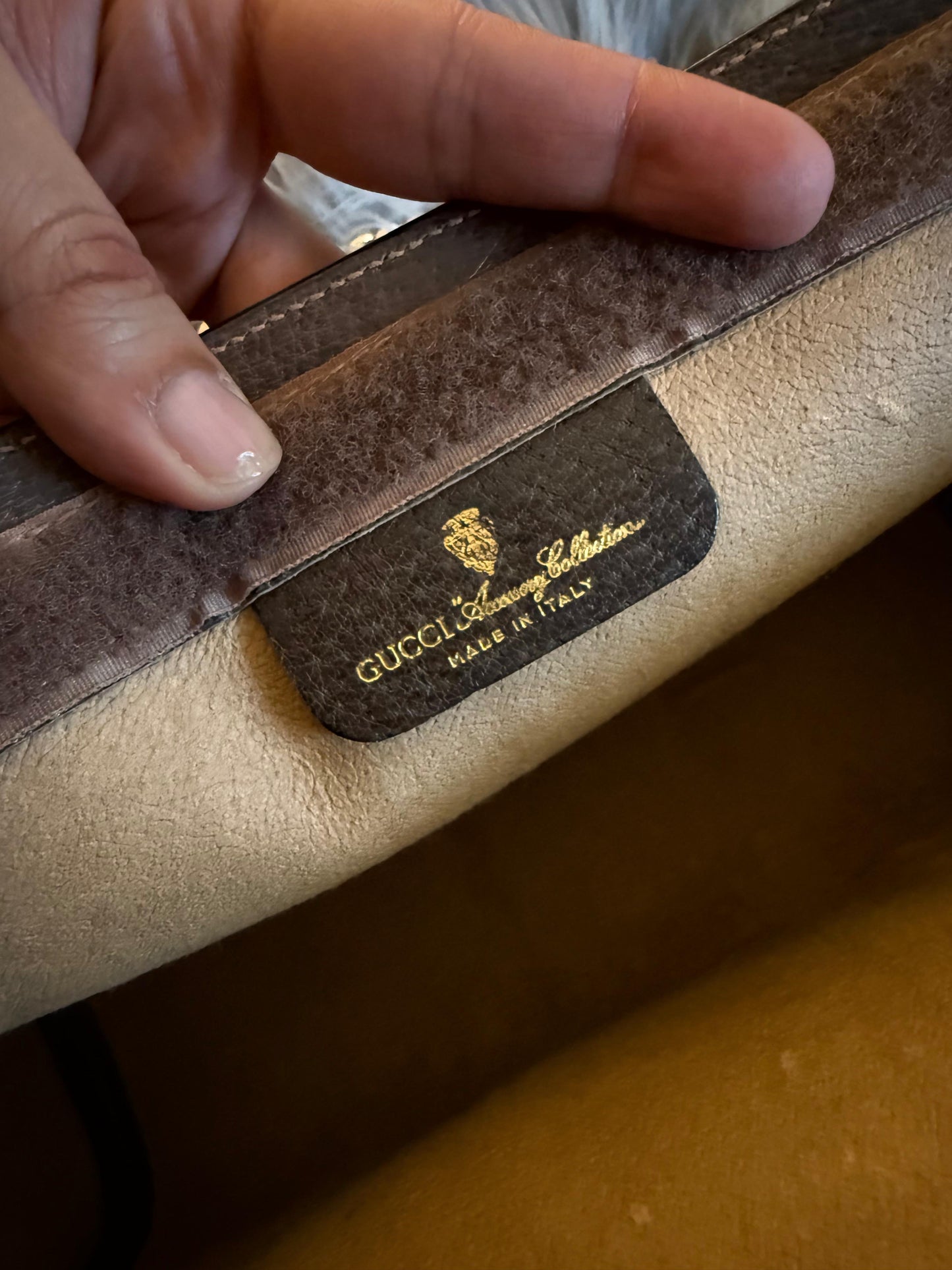 Authentic Gucci vintage web sherry line clutch bag