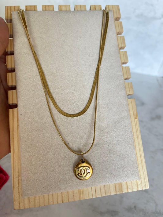 Upcycled authentic Chanel charm pendant