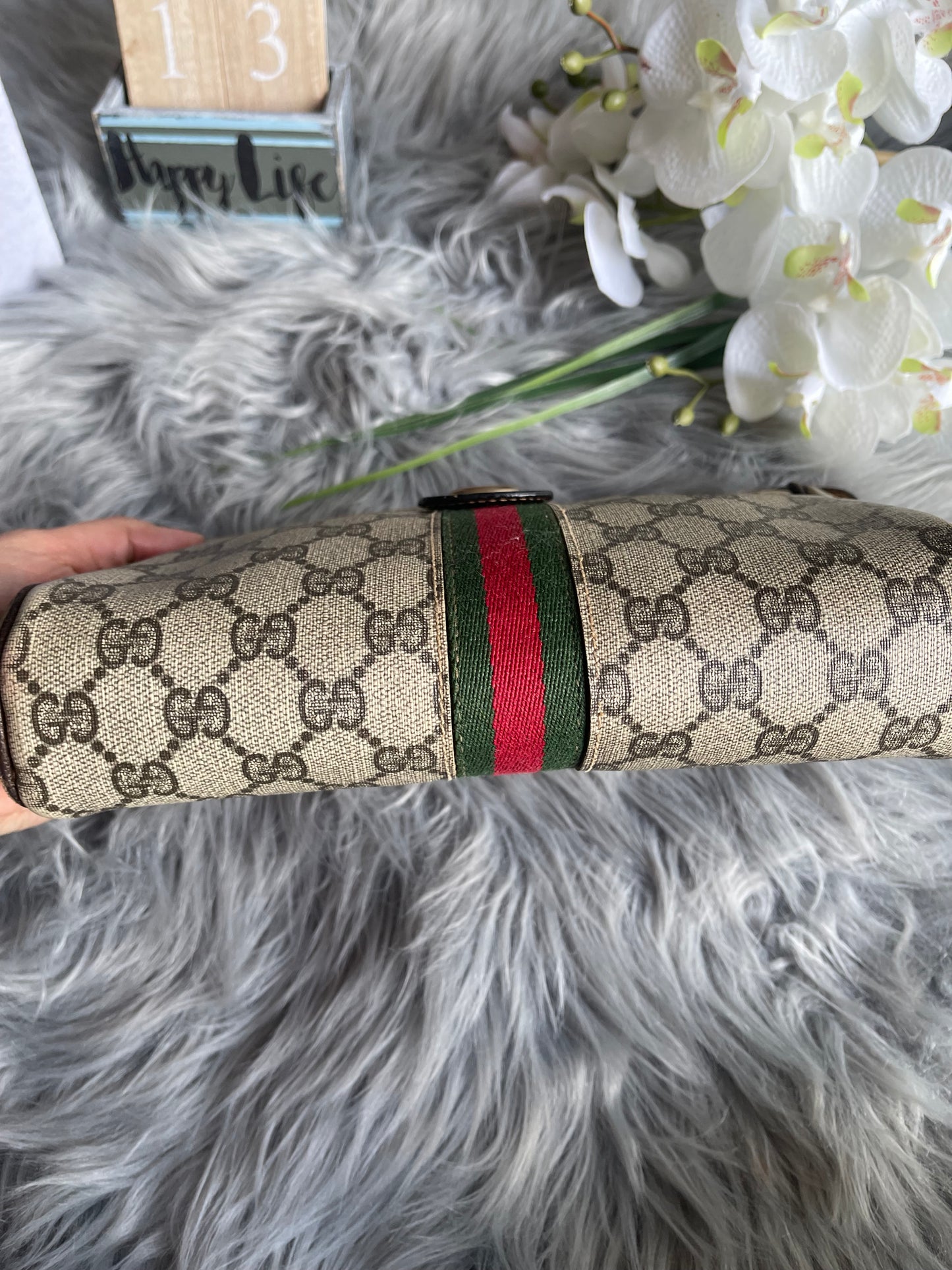 Authentic Gucci vintage web sherry line crossbody