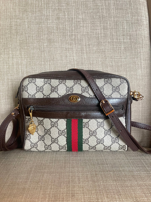 Authentic Gucci vintage web sherry line crossbody bag