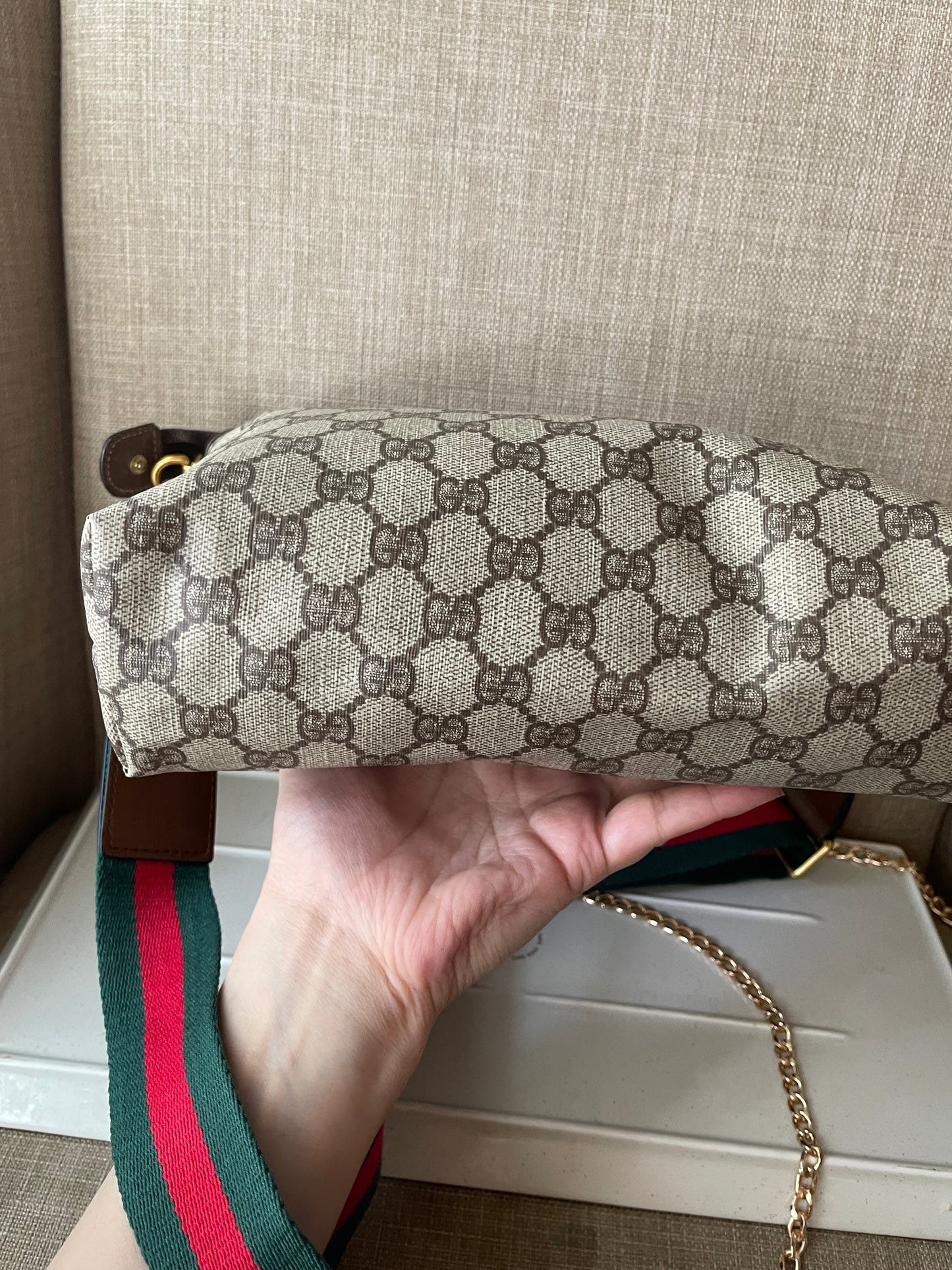 Authentic Gucci vintage crossbody bag brown PVC canvas