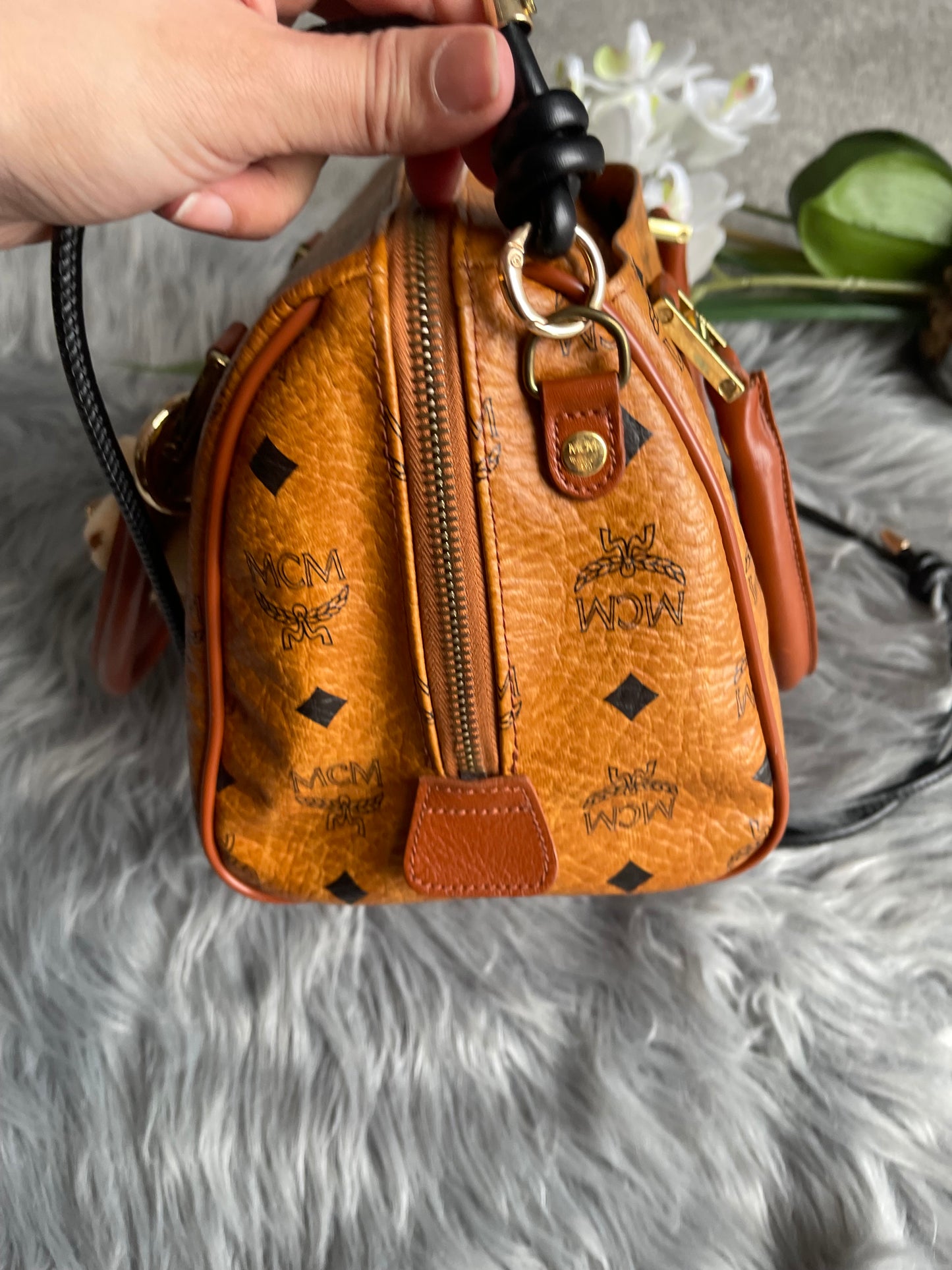 Authentic MCM vintage Congnac Boston bag