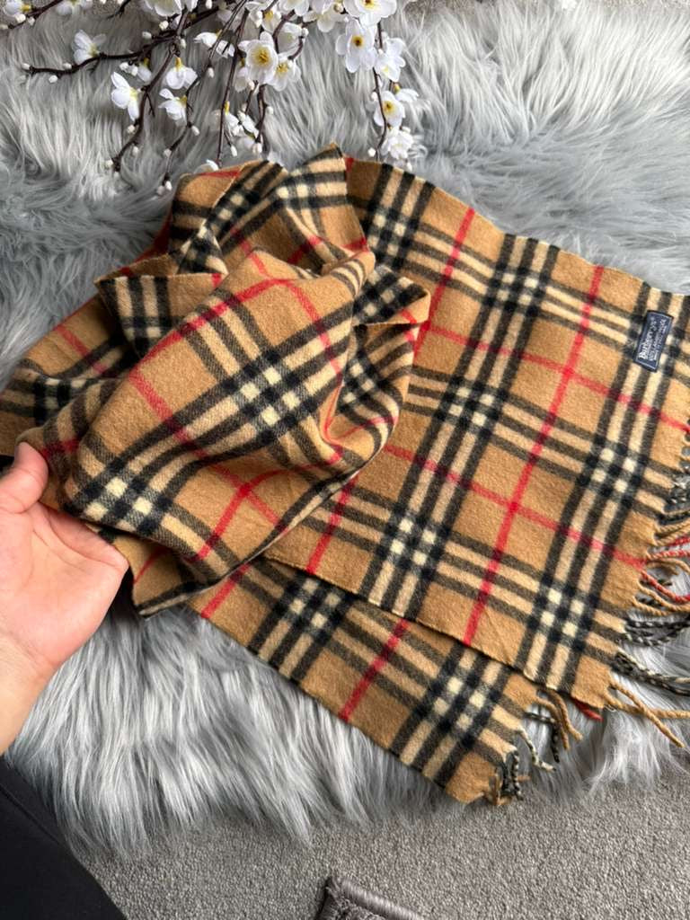 Authentic Burberry vintage nova check tan scarf
