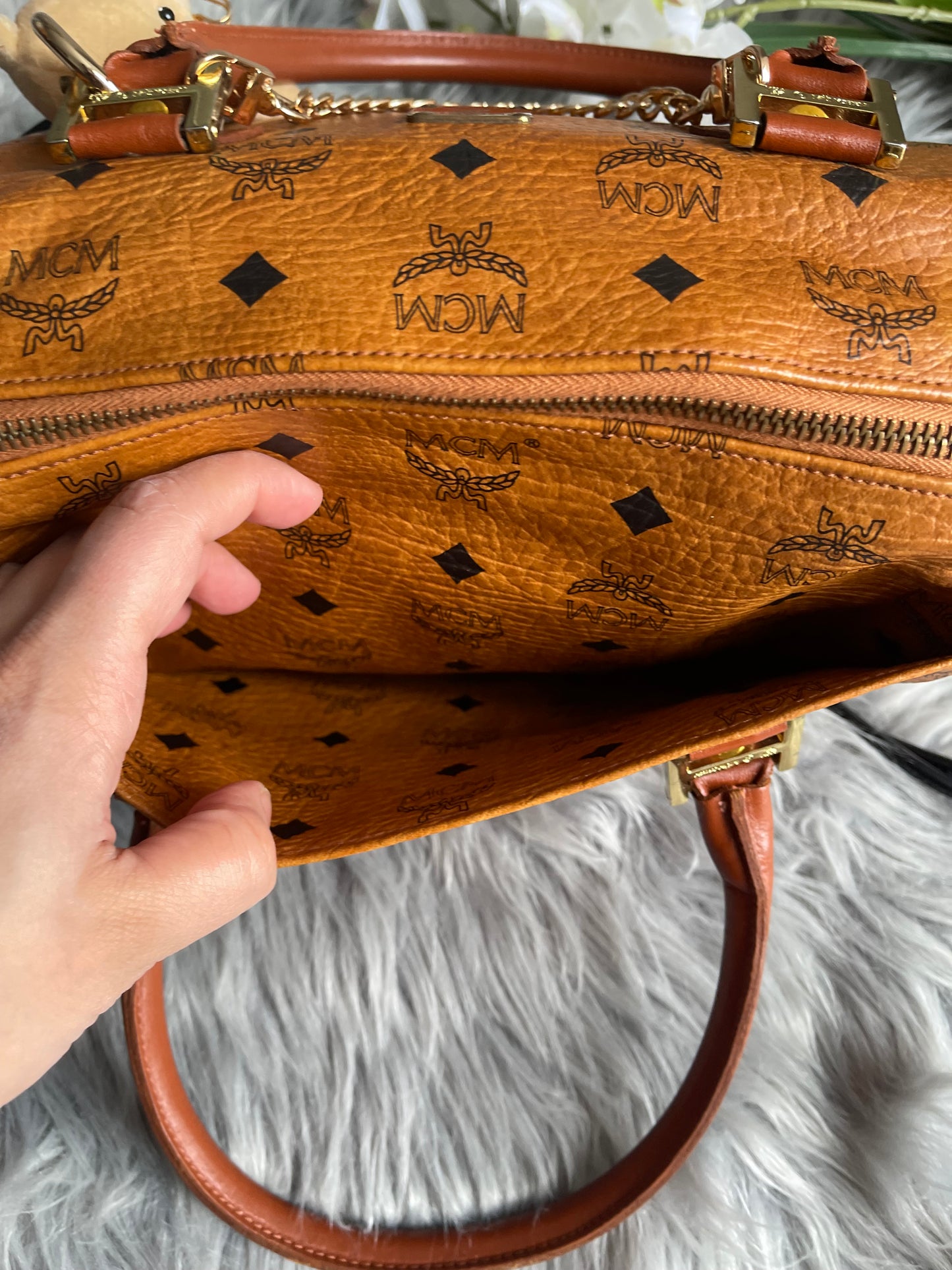 Authentic MCM vintage Congnac Boston bag