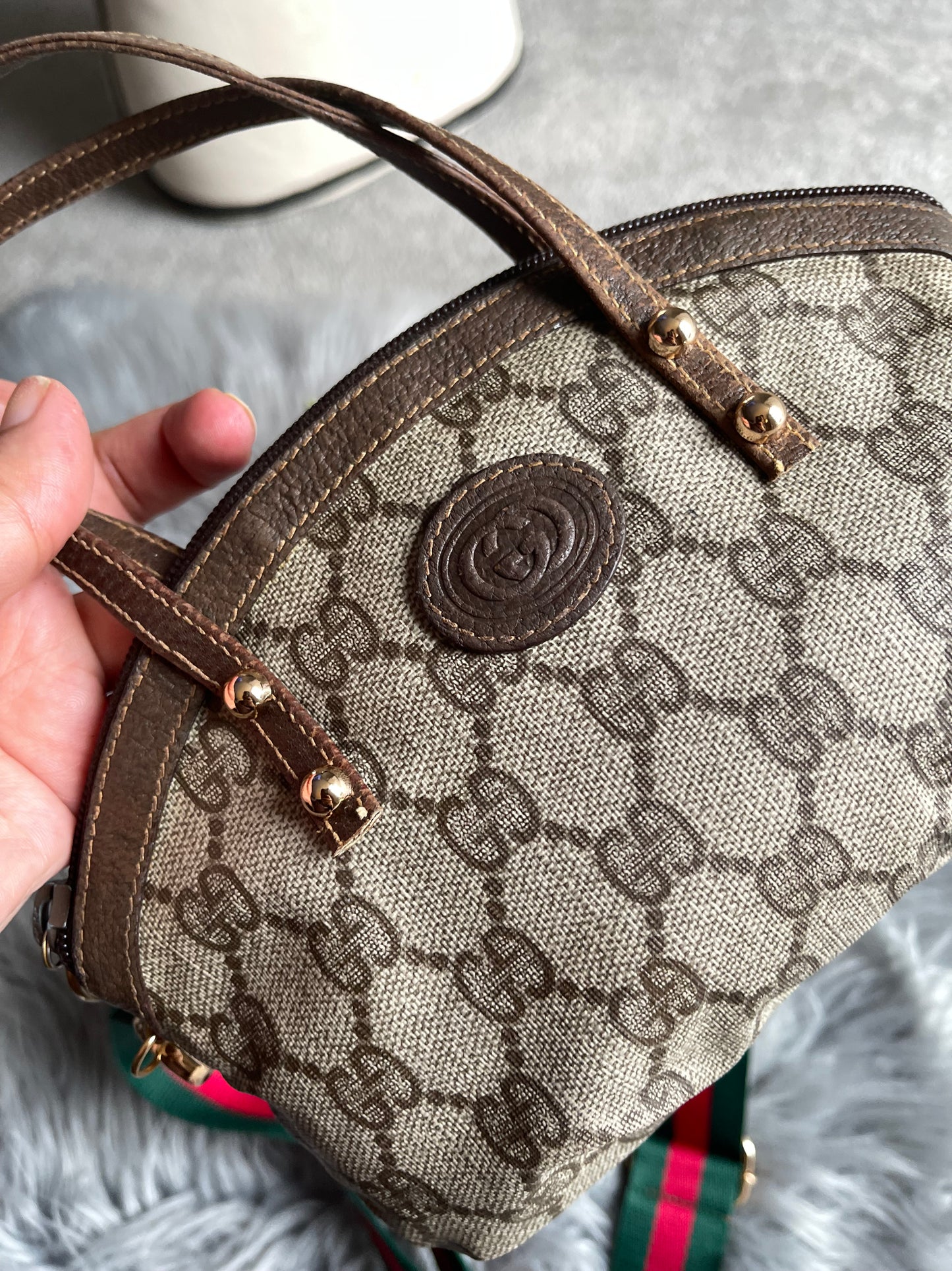 Authentic Gucci vintage GG canvas crossbody bag