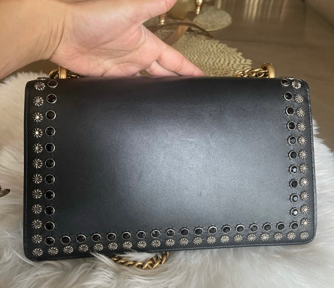 Authentic Gucci studded shoulder bag
