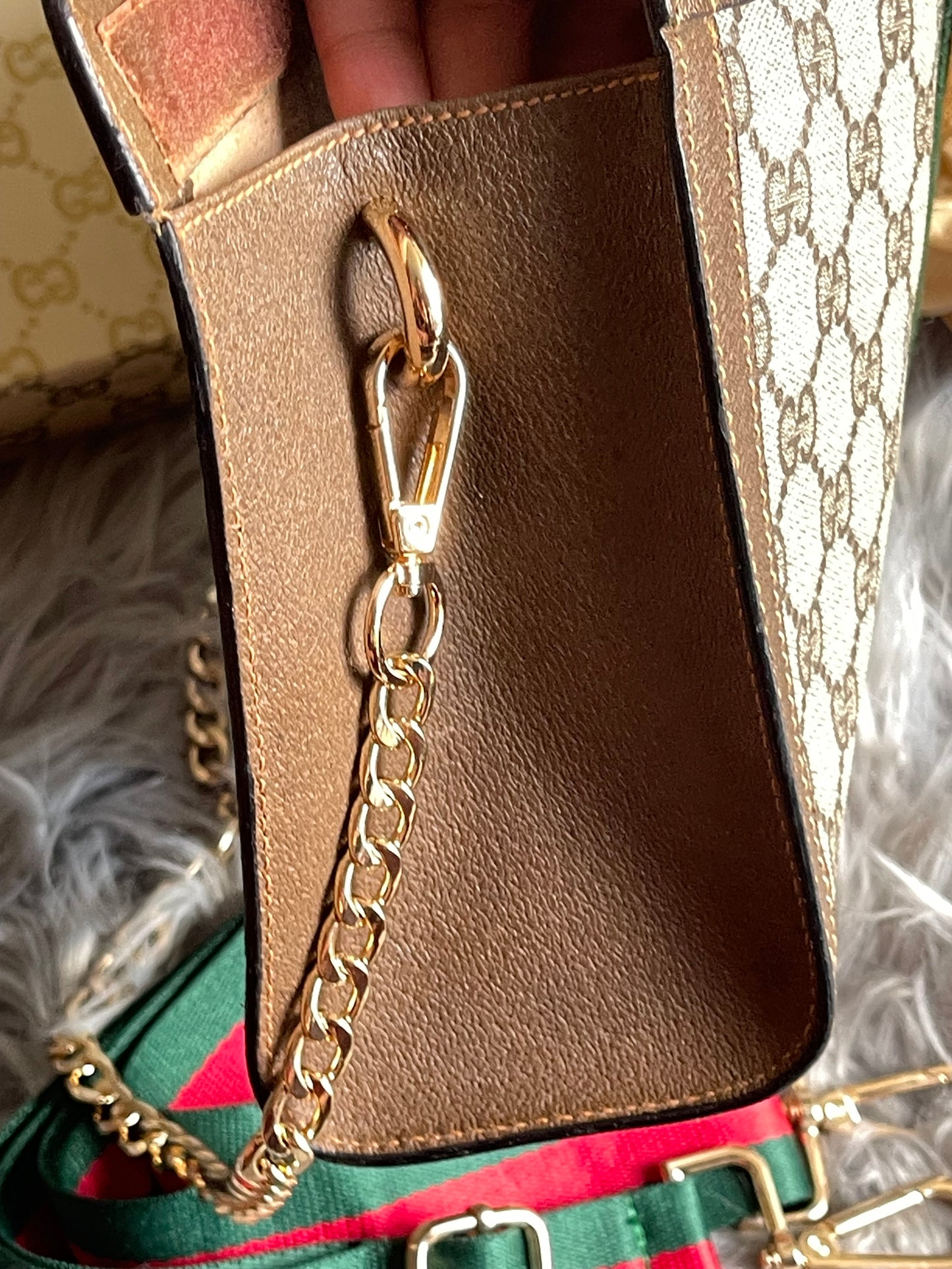 Authentic vintage Gucci web sherry line clutch crossbody bag