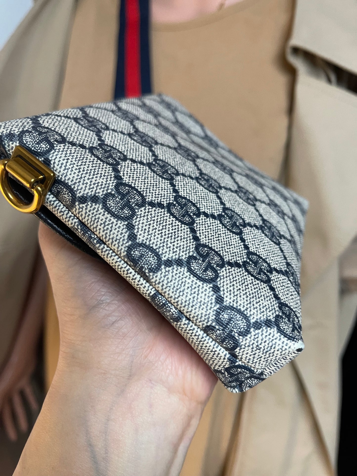 Authentic Gucci vintage web sherry line mini crossbody bag