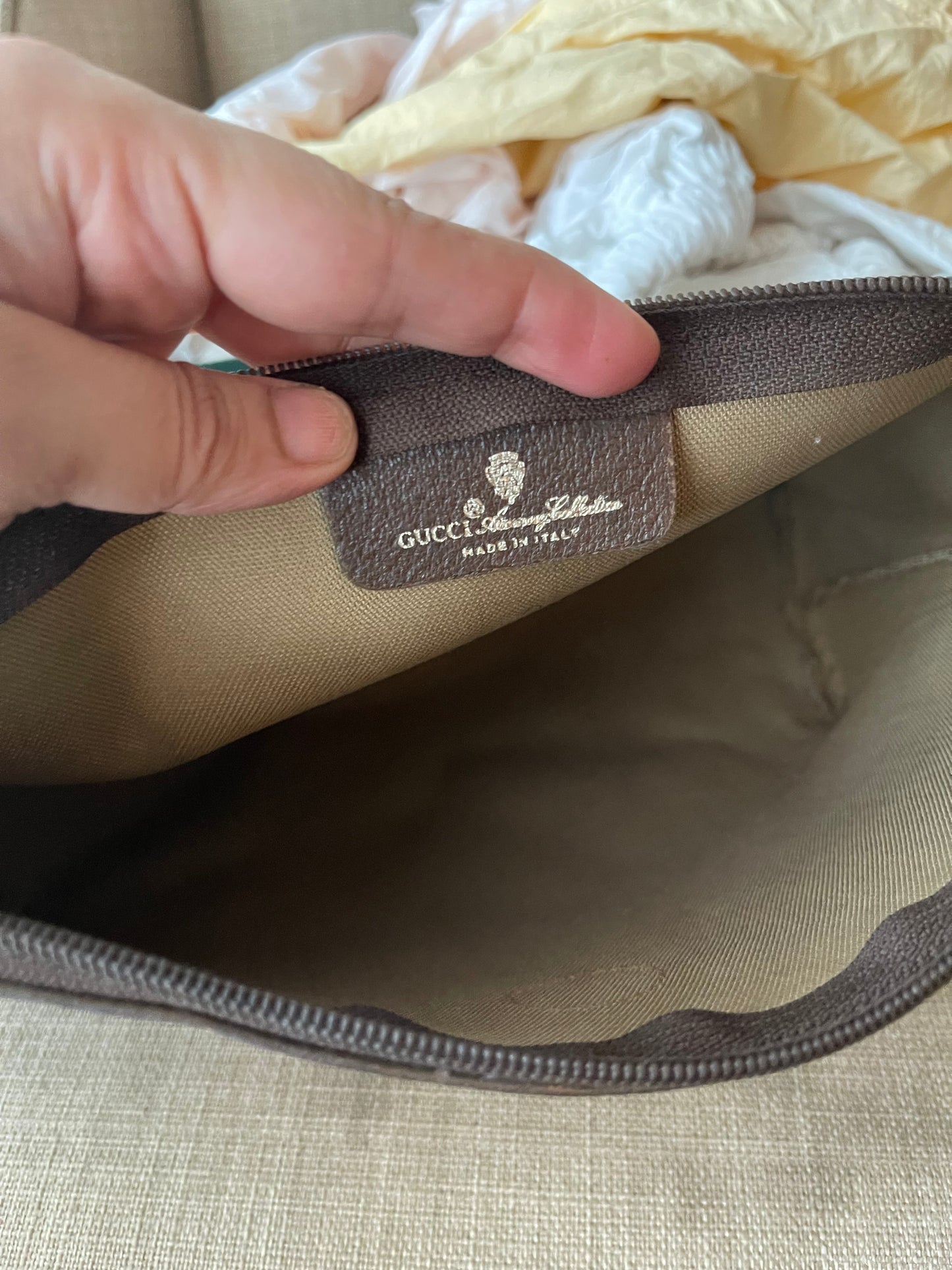 Authentic Gucci vintage crossbody bag brown PVC canvas