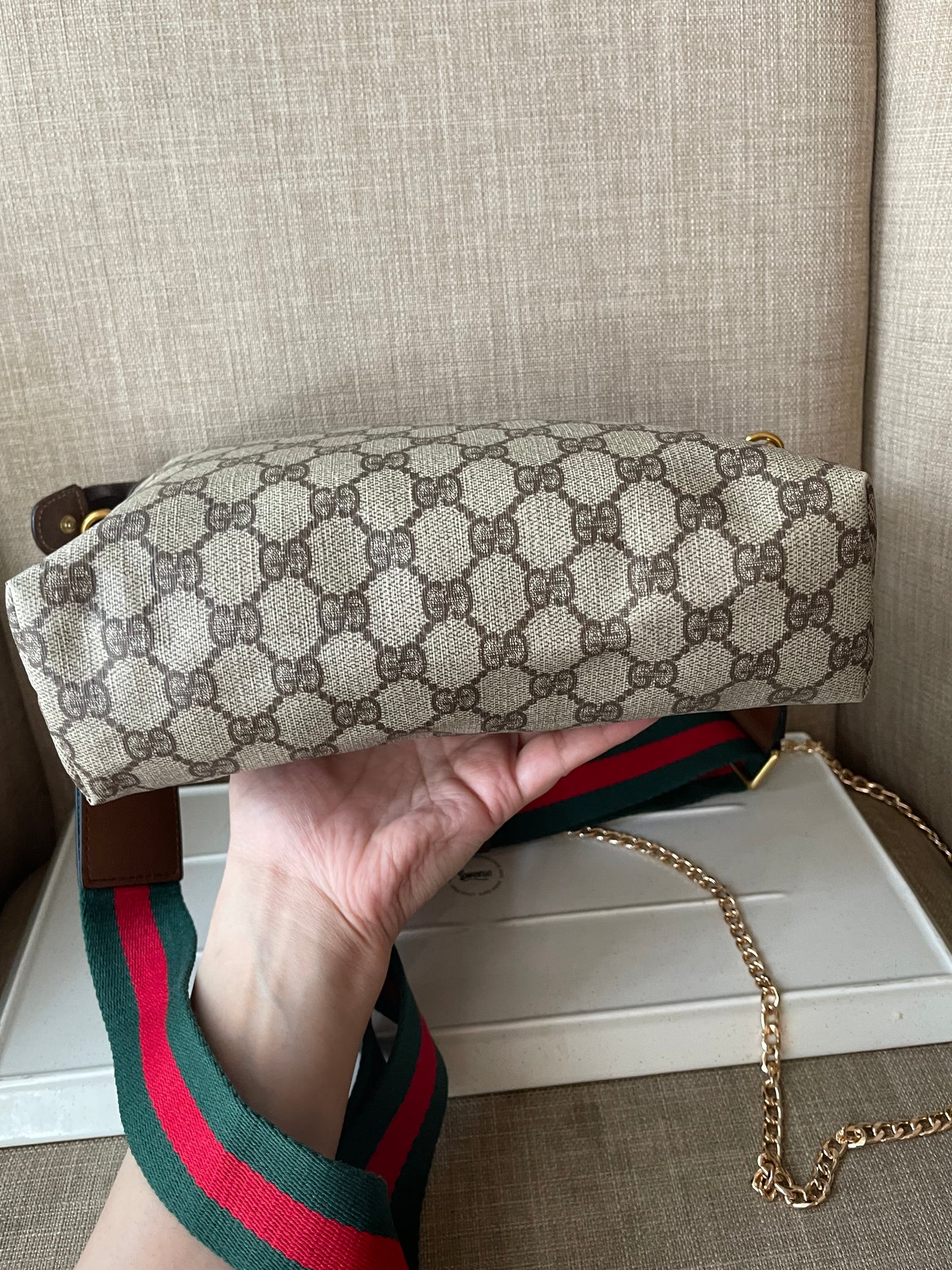 Authentic Gucci vintage crossbody bag brown PVC canvas