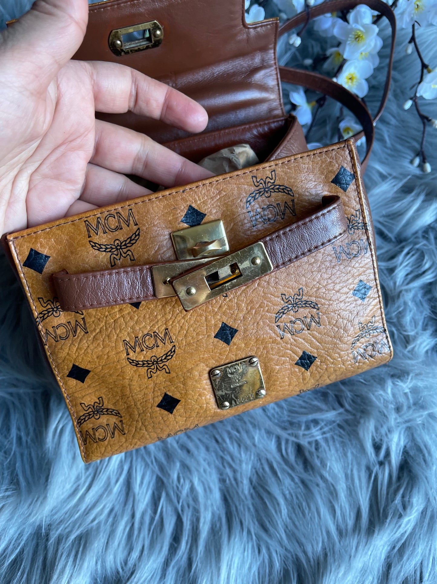 Authentic vintage MCM mini crossbody bad