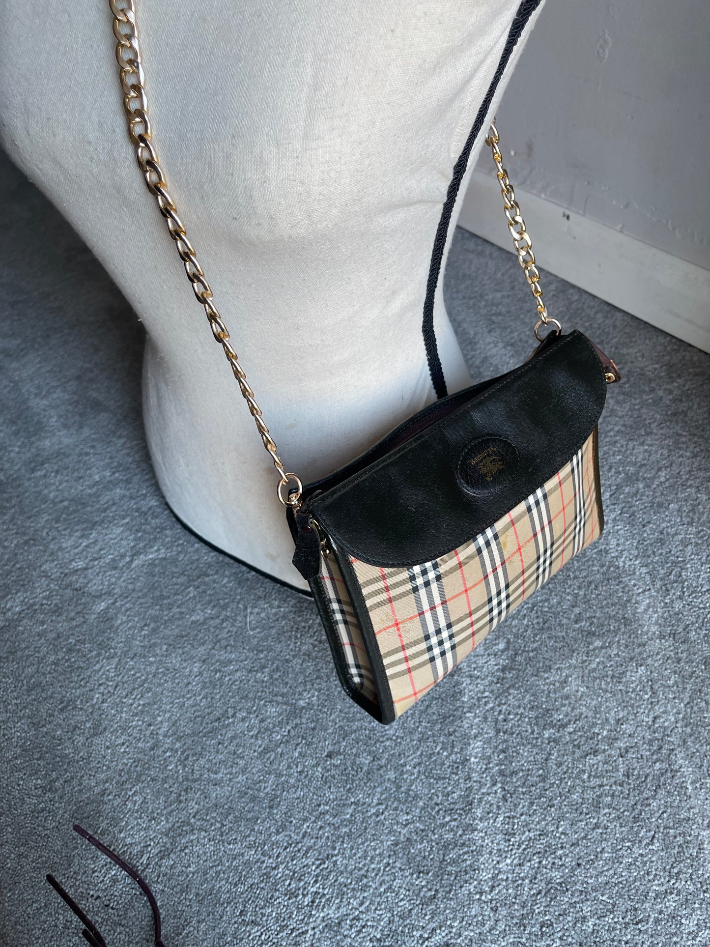 Authentic Burberrys vintage nova check tan bag