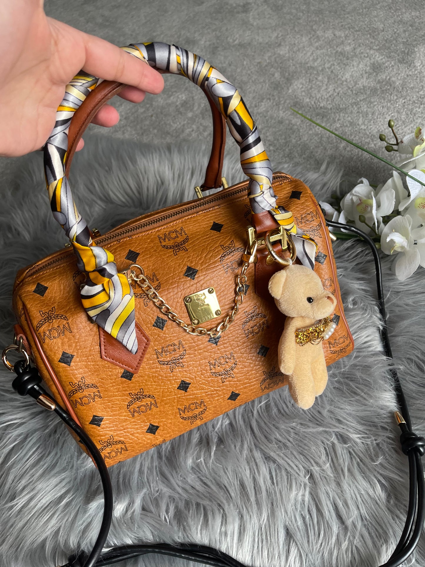 Authentic MCM vintage Congnac Boston bag
